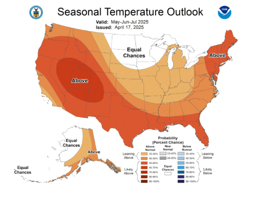 NOAA Seasonal Temp Outlook